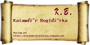 Kalamár Boglárka névjegykártya