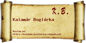 Kalamár Boglárka névjegykártya