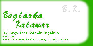 boglarka kalamar business card