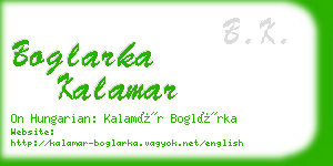 boglarka kalamar business card